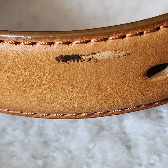 Western italian leather belt color brown size 38 - Picture 6 of 7